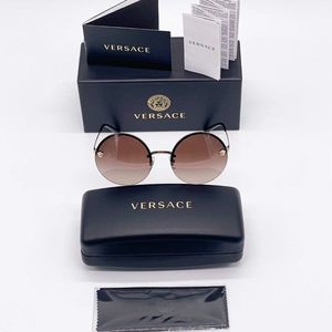 New! Versace Round Brown 59mm Sunglasses